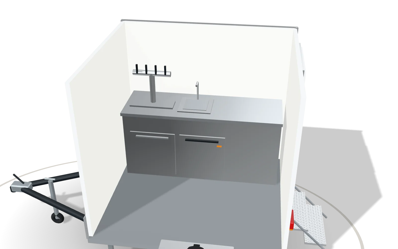 Visualisation of the inside of the Bar 220, with its standard equipment