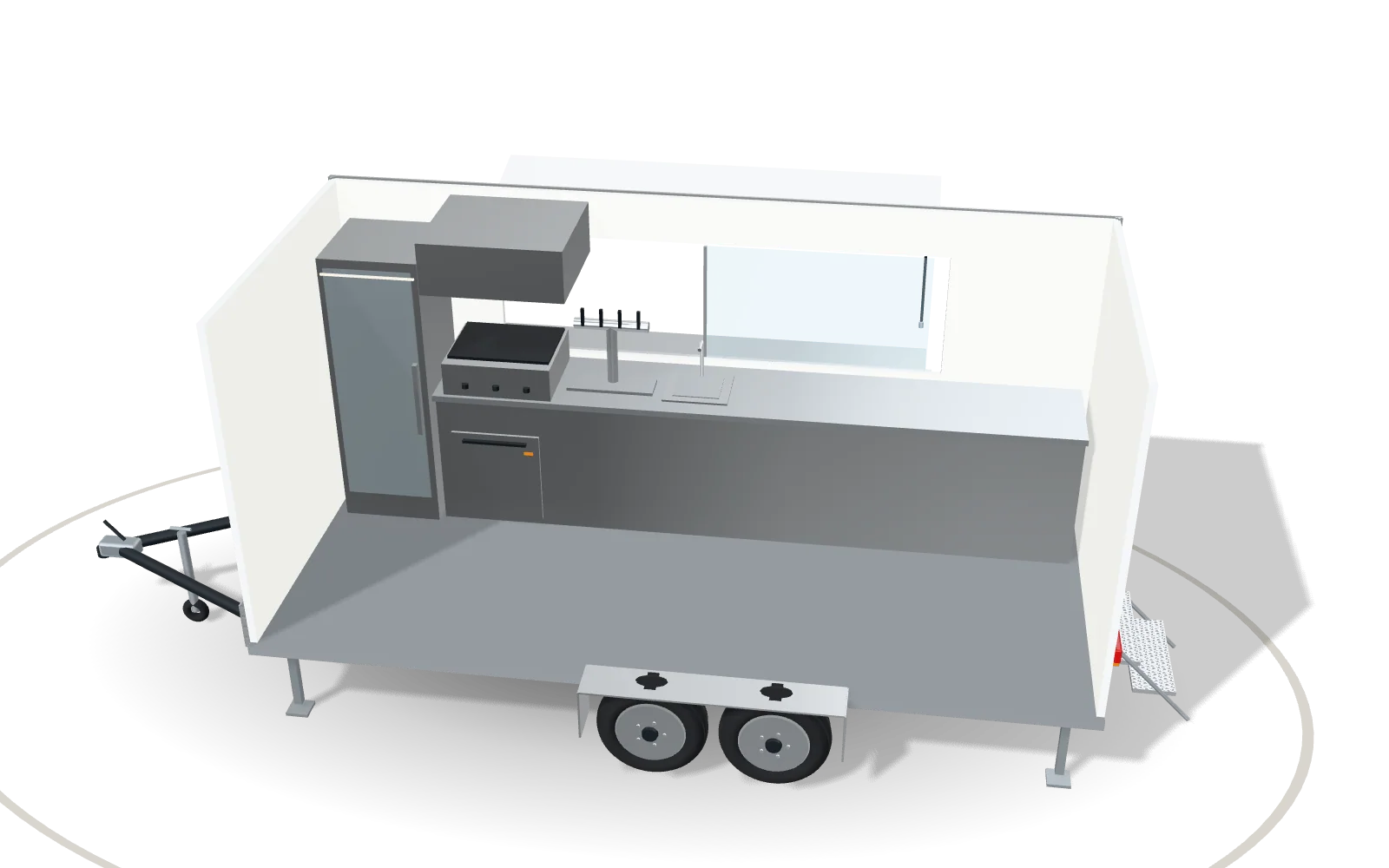Visualisation of the inside of the Bar 500, with its standard equipment