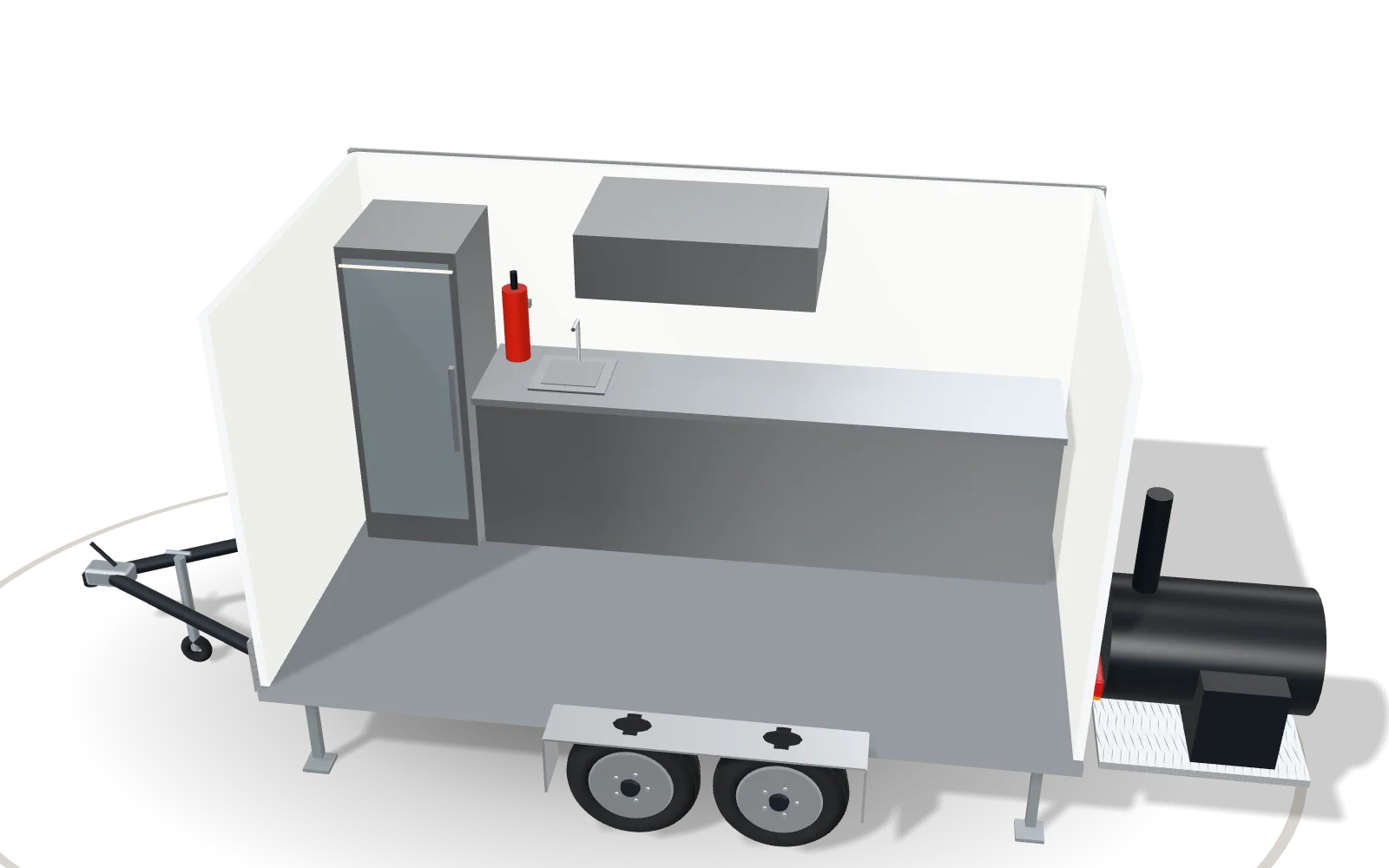 Visualisation of the inside of the Barbecue 400, with its standard equipment