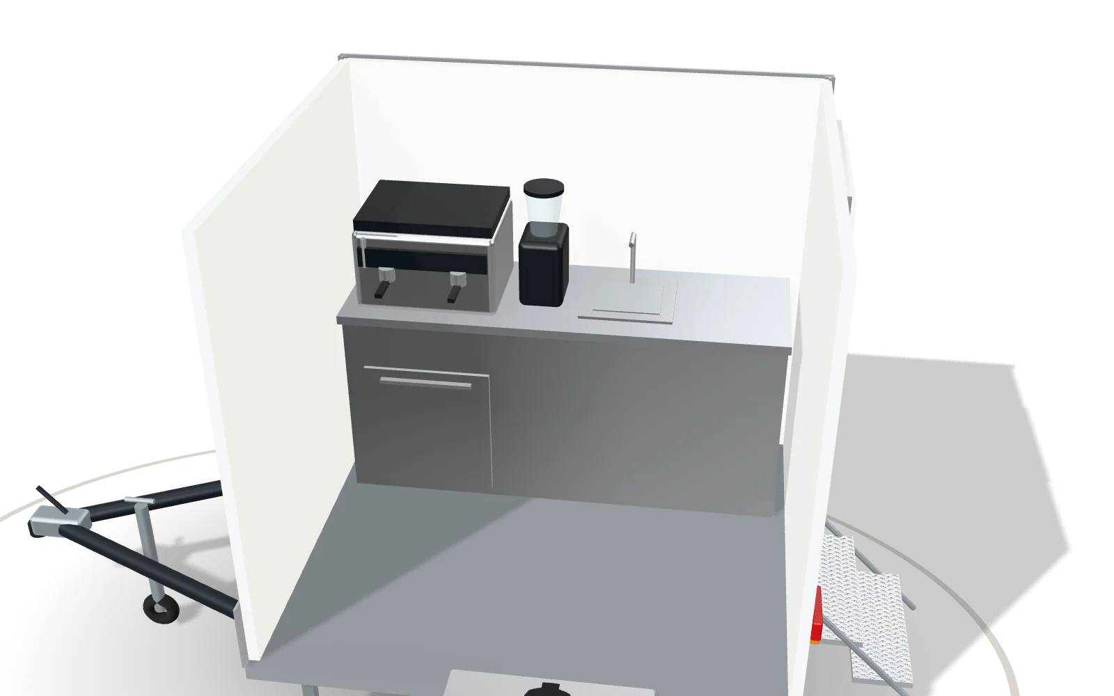 Visualisation of the inside of the Coffee 220, with its standard equipment