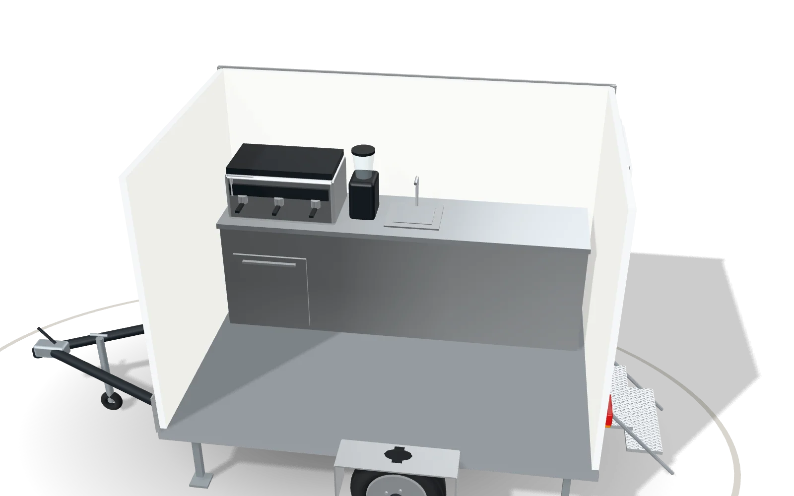 Visualisation of the inside of the Coffee 300, with its standard equipment