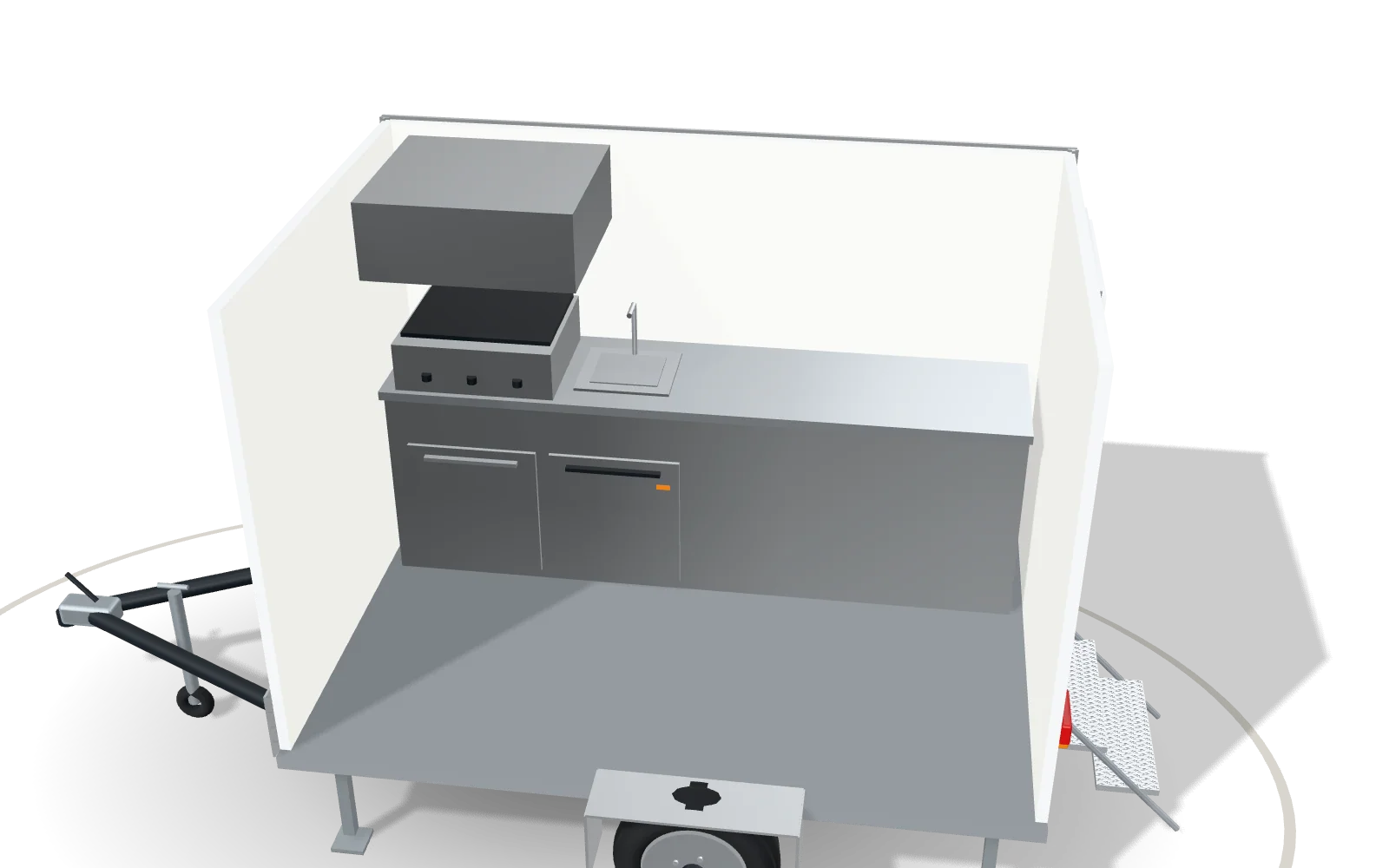 Visualisation of the inside of the Kitchen 300, with its standard equipment