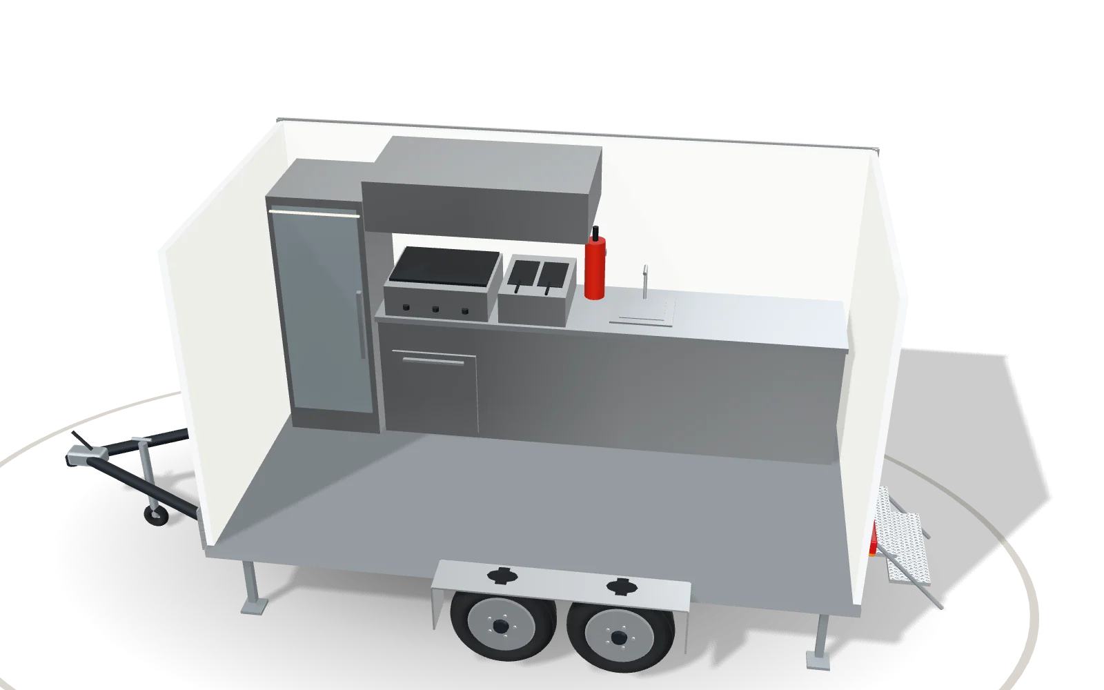 Visualisation of the inside of the Kitchen 400, with its standard equipment