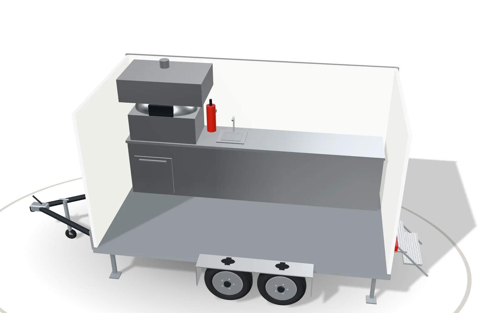 Visualisation of the inside of the Pizza 400, with its standard equipment