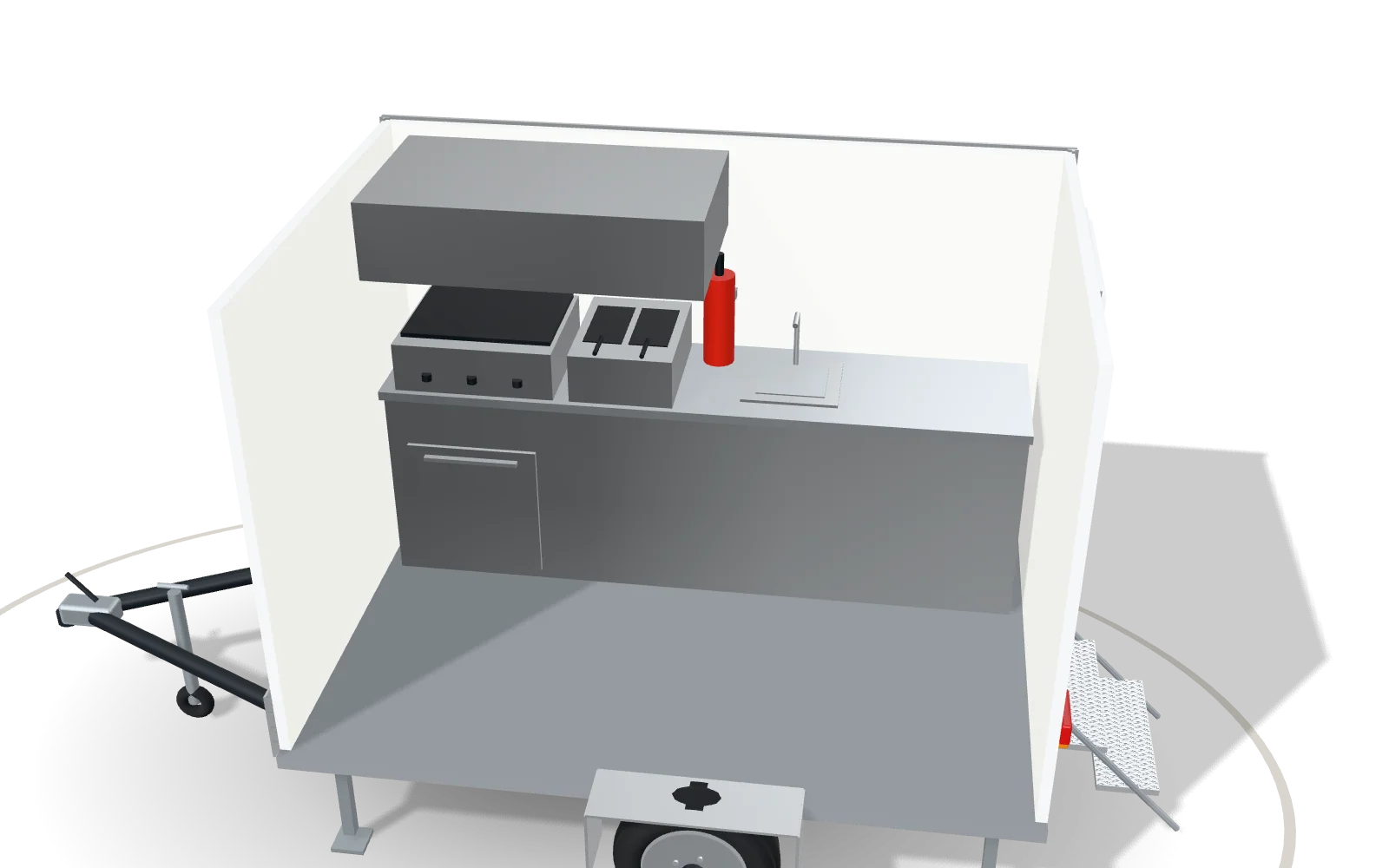 Visualisation of the inside of the Street food 300, with its standard equipment