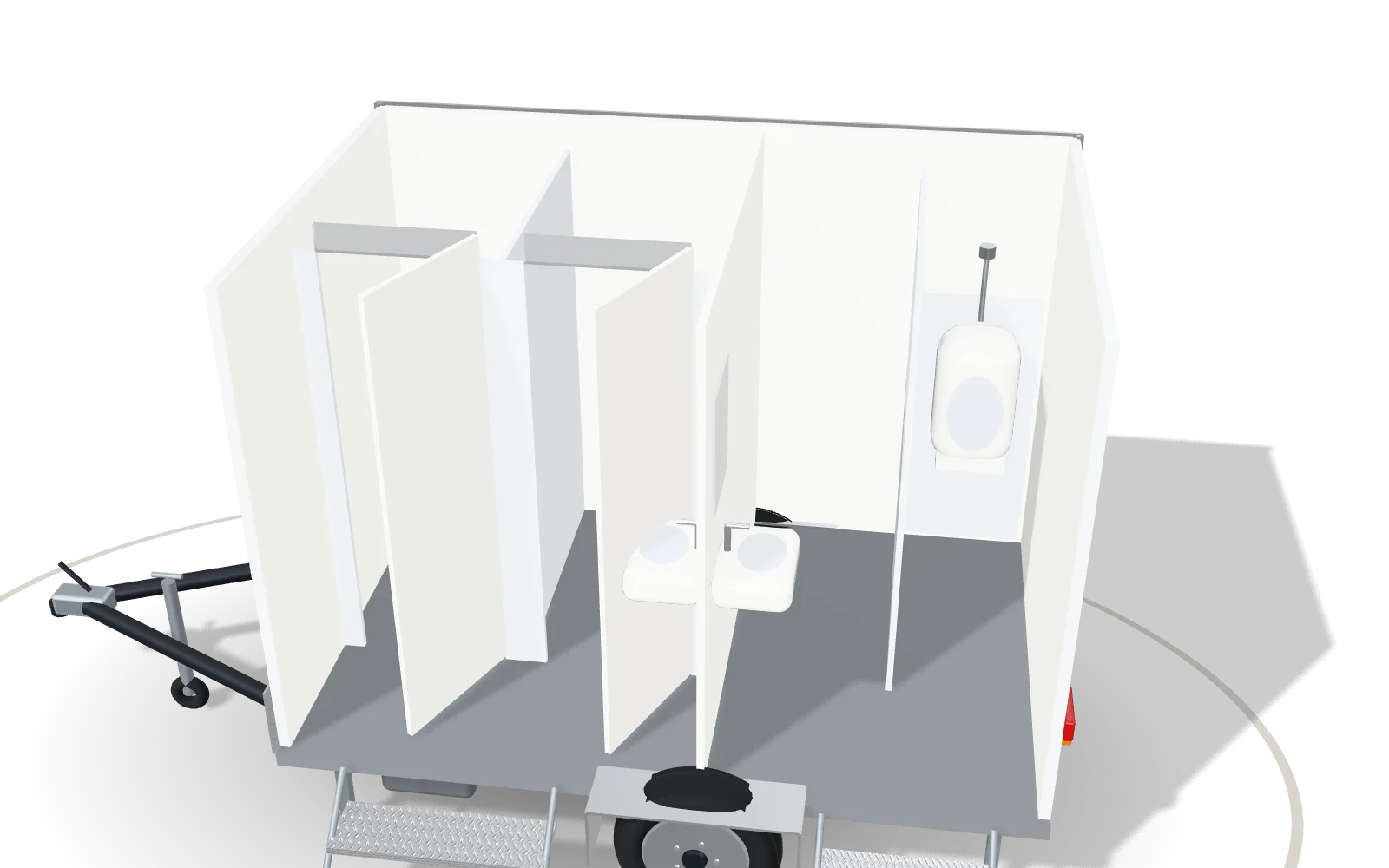 Visualisation of the inside of the Washroom 300, with its standard equipment