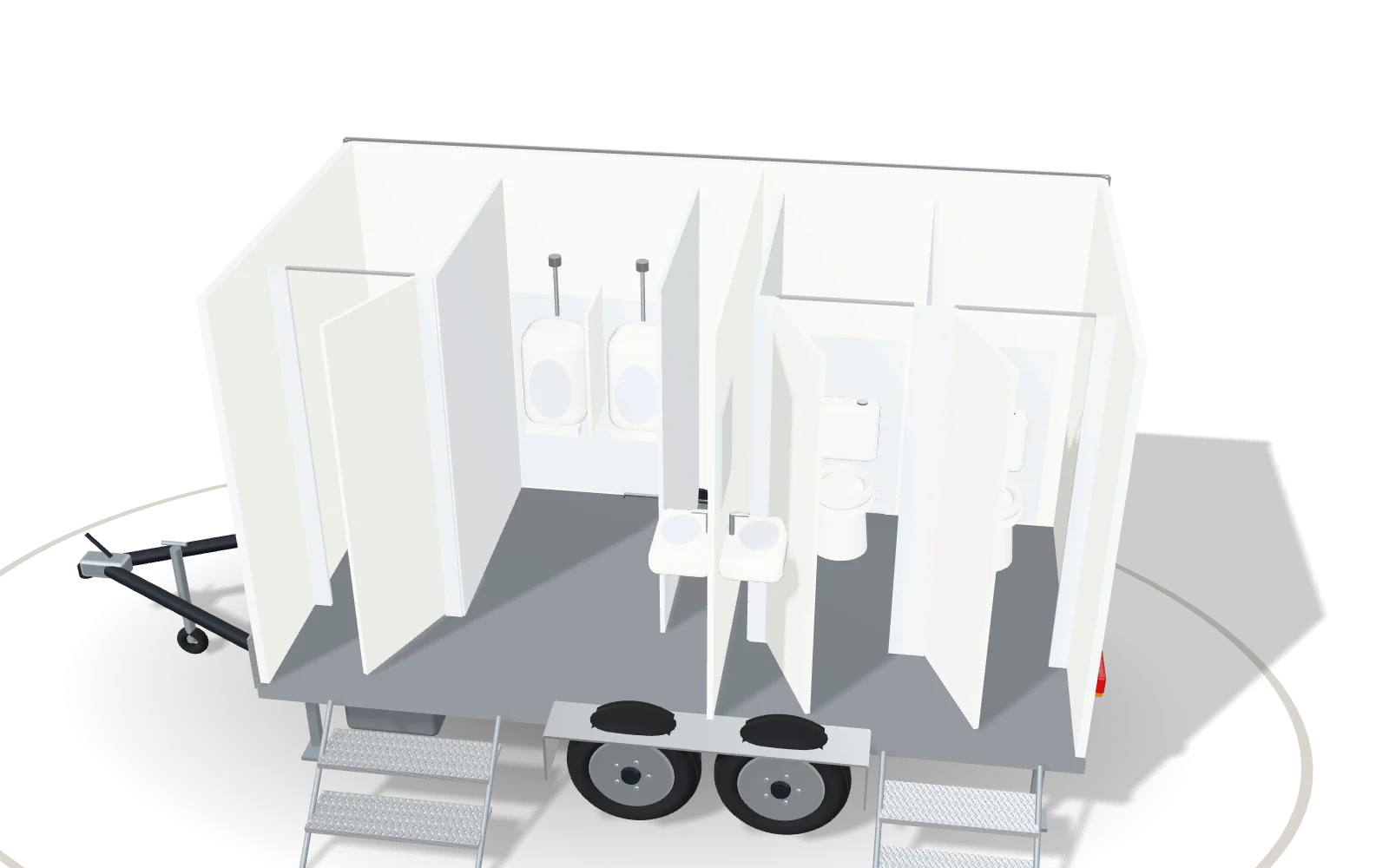 Visualisation of the inside of the Washroom 400, with its standard equipment
