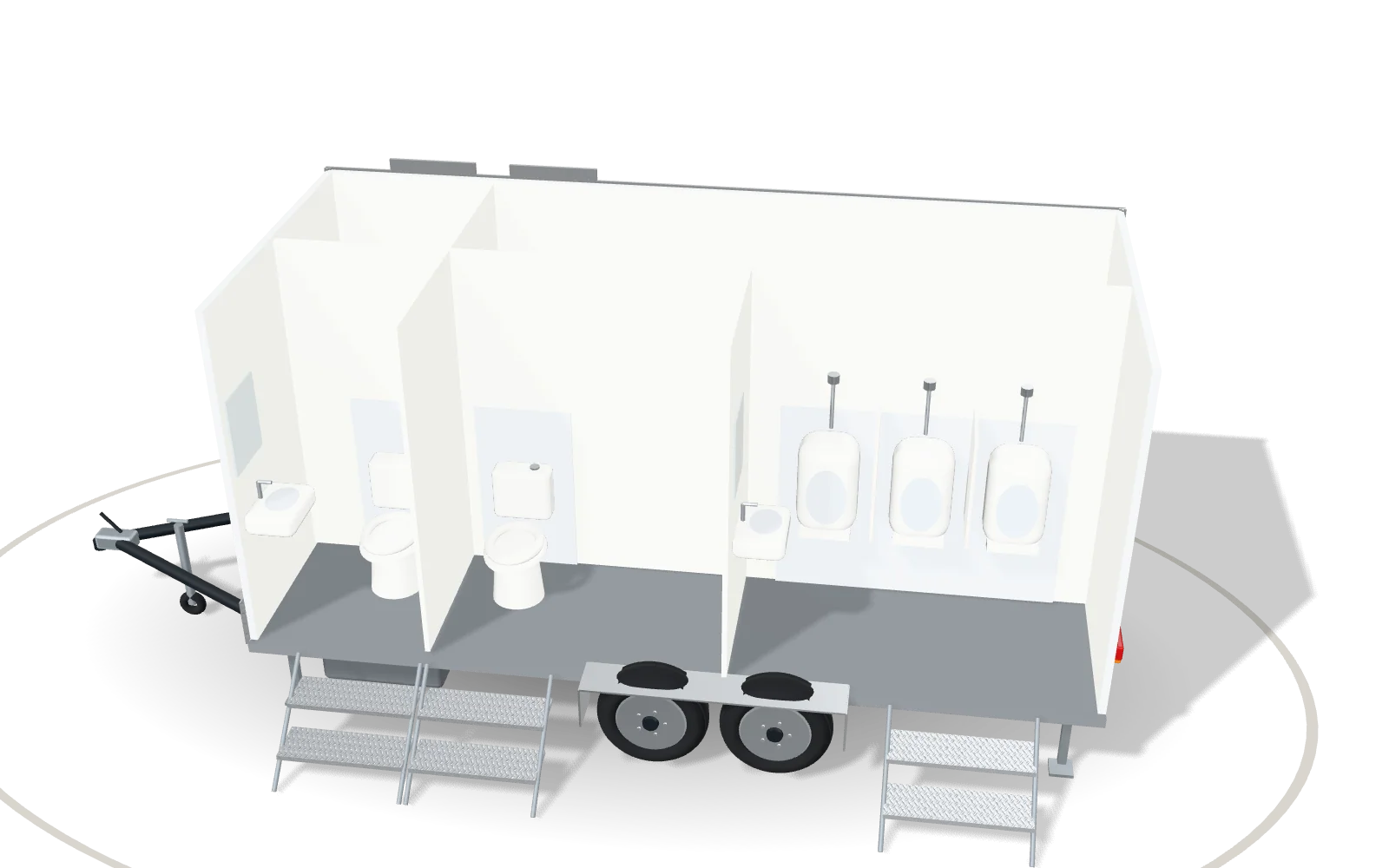Visualisation of the inside of the Washroom 500, with its standard equipment