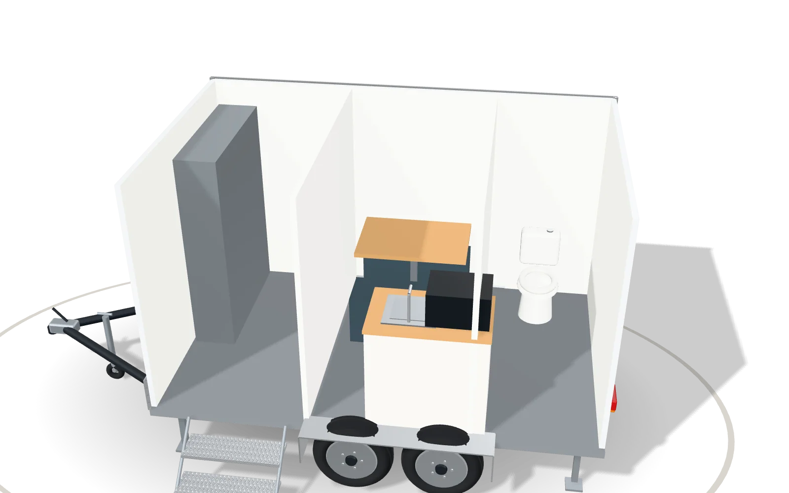 Visualisation of the inside of the Welfare 360, with its standard equipment