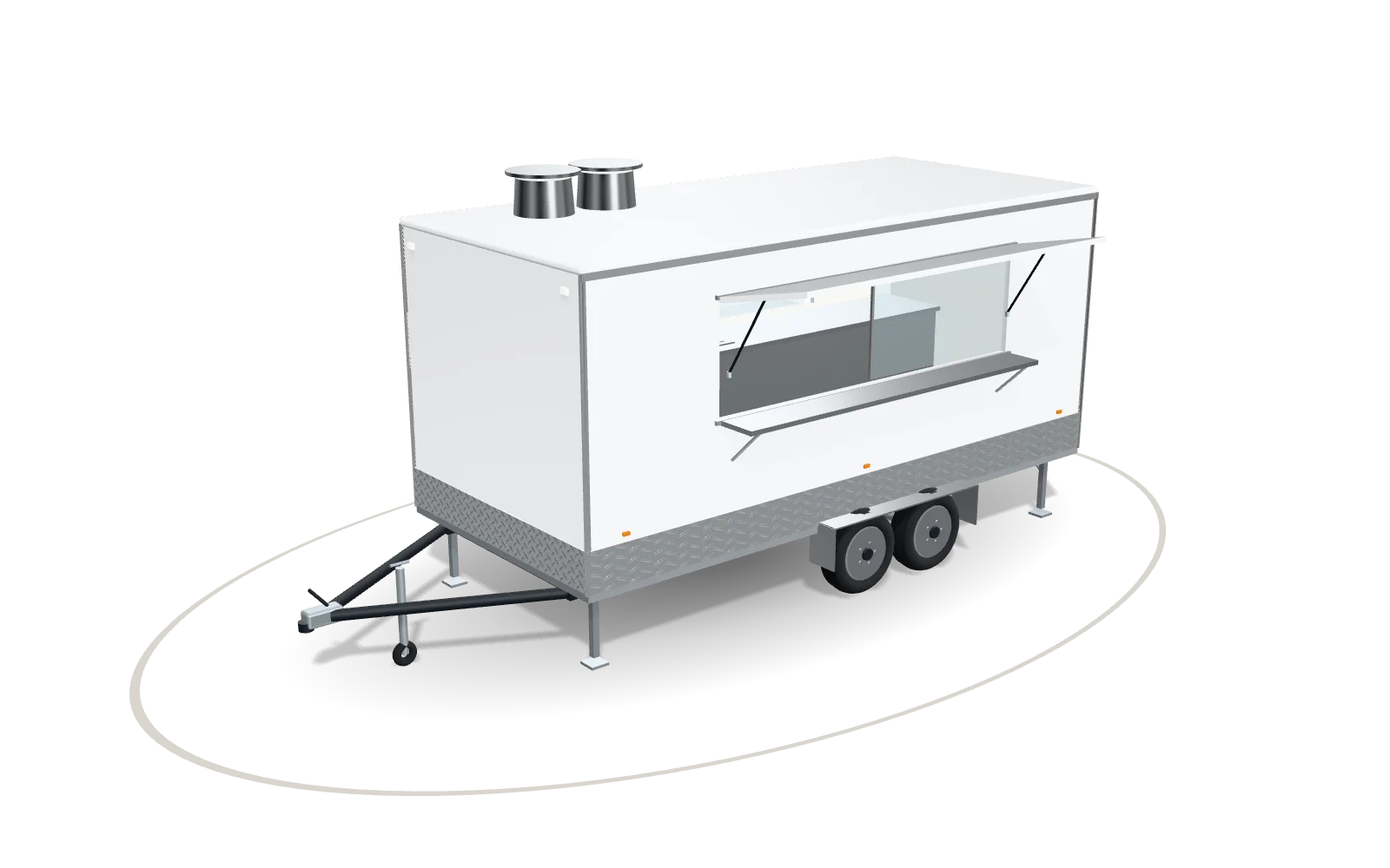 Visualisation of the Pizza 500, 500 cm body, in Signal white