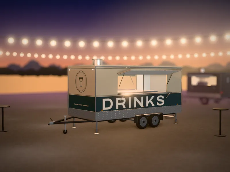 Visualisation of the Bar 500 with an example wrap, 500 cm body