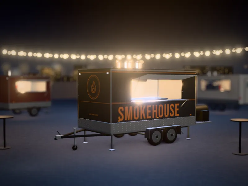 Visualisation of the Barbecue 400 with an example wrap, 400 cm body
