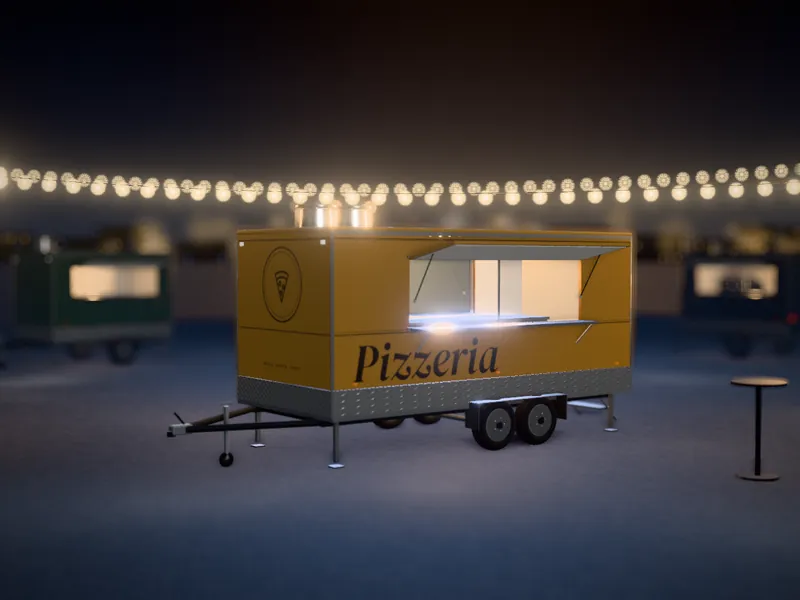 Visualisation of the Pizza 500 with an example wrap, 500 cm body