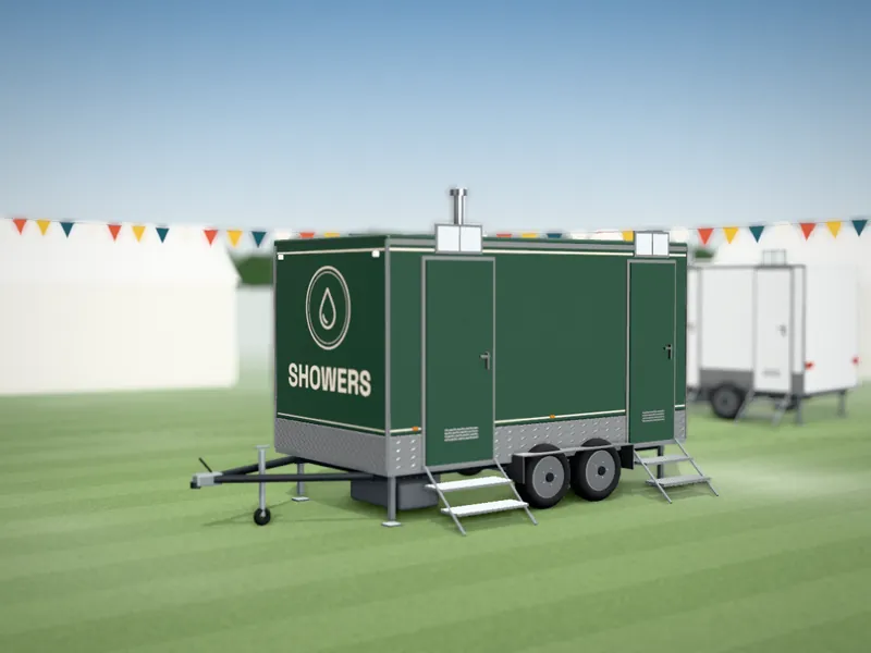 Visualisation of the Shower 400 with an example wrap, 400 cm body