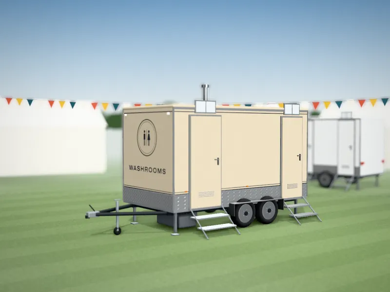 Visualisation of a washroom and shower unit with an example wrap