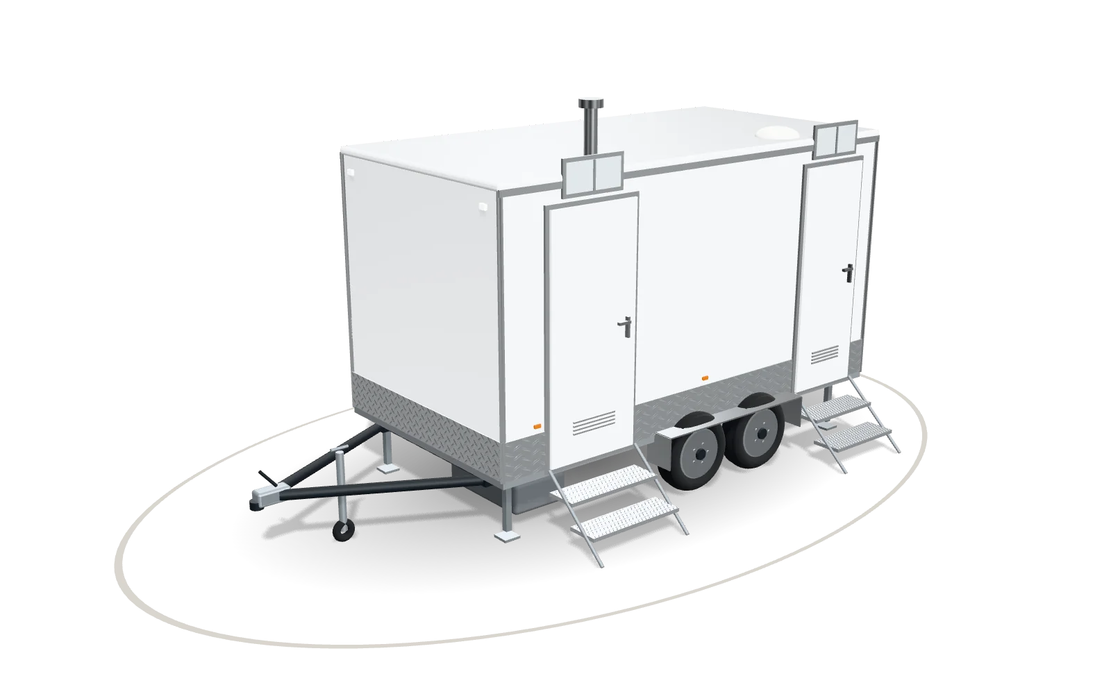 Visualisation of the Shower 400, 400 cm body, in Signal white