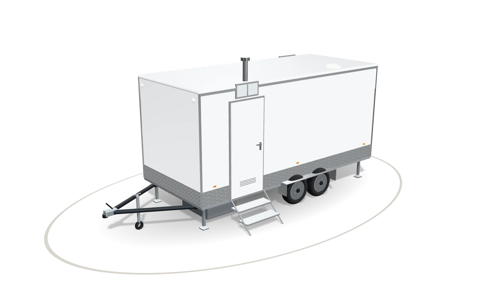 Visualisation of the Shower 500, 500 cm body, in Signal white