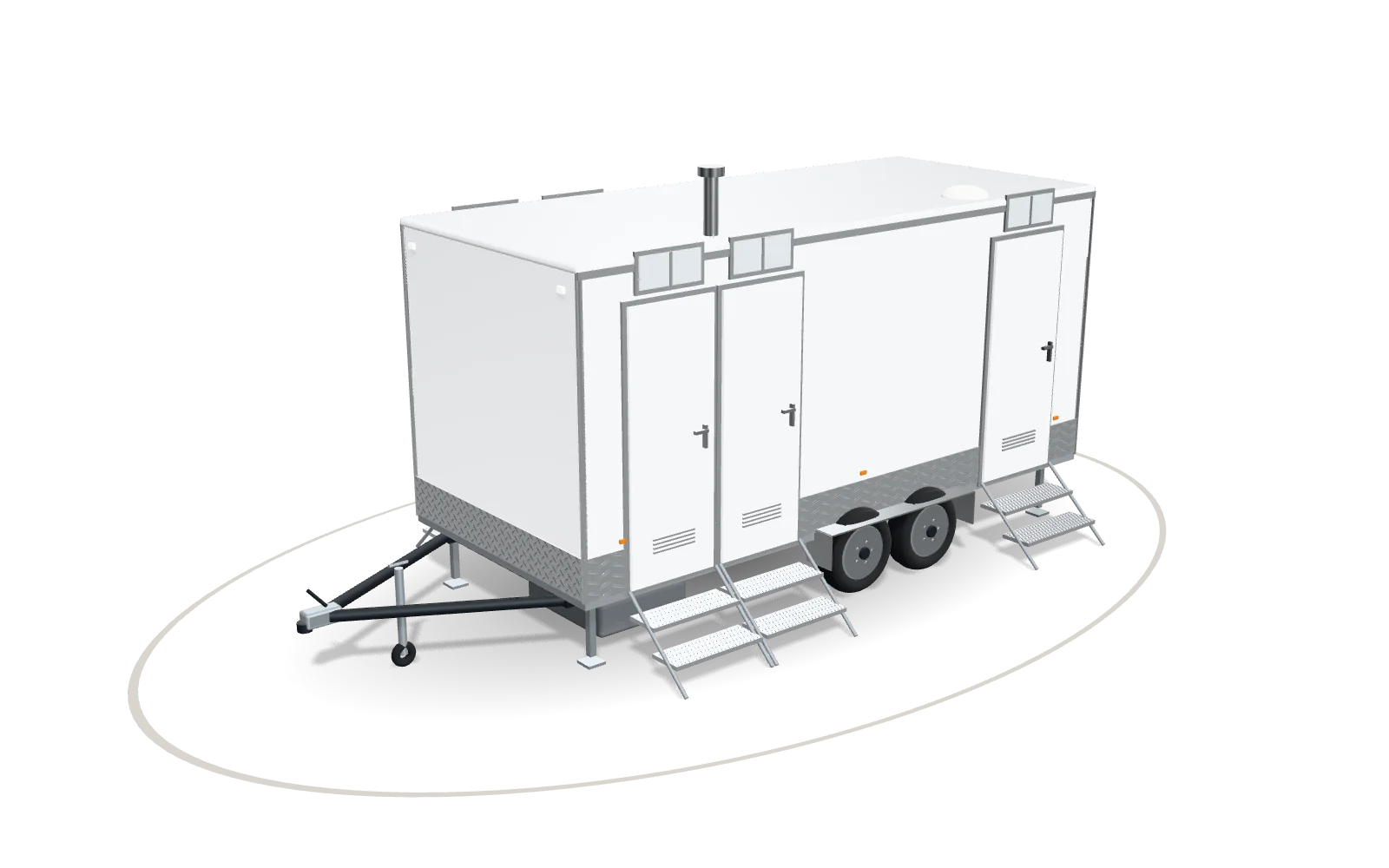 Visualisation of the Washroom 500, 500 cm body, in Signal white