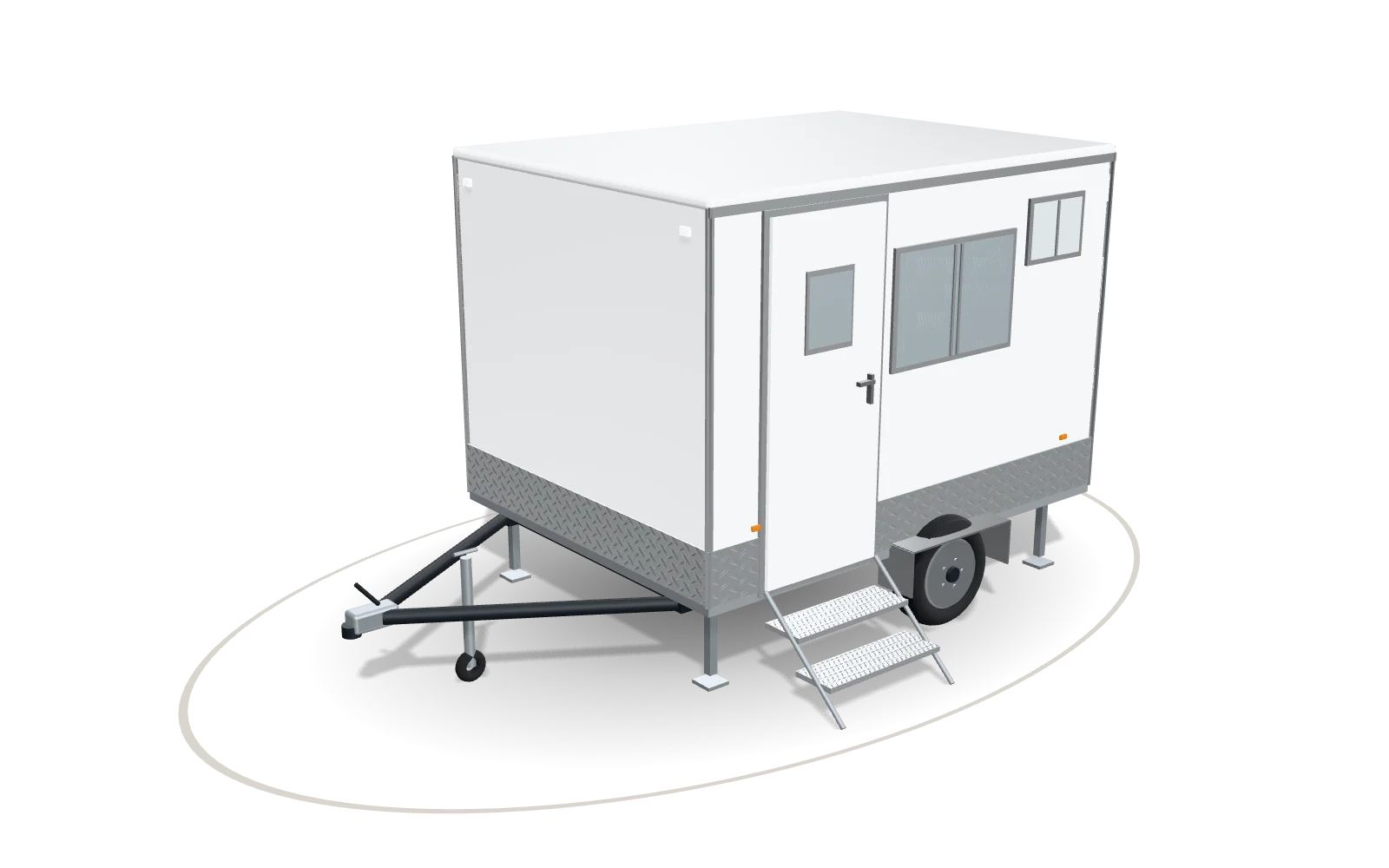 Visualisation of the Welfare 300, 305 cm (10 ft) body, in Signal white